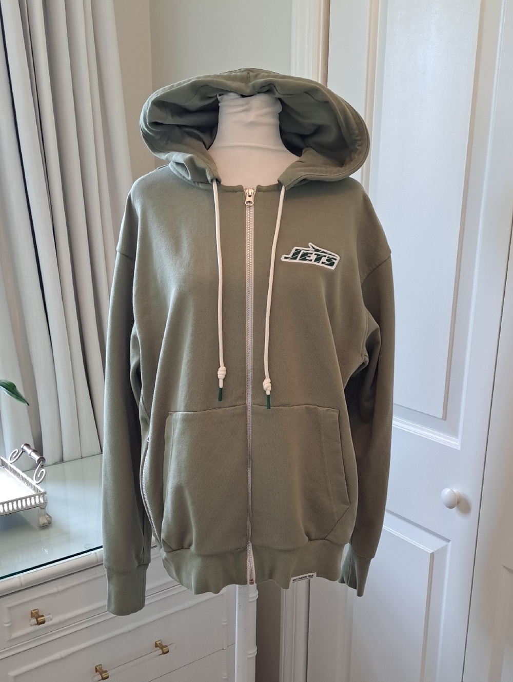 NWOT NIKE Mens NFL DRY-FIT Green New York Jets Zip‎ Up Hooded Sweatshirt M